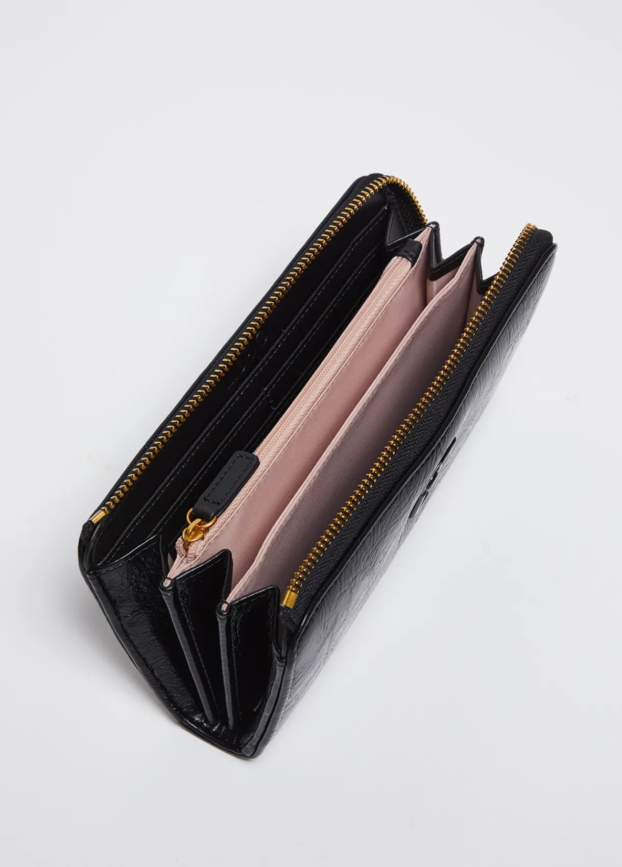 Liu Jo Grand portefeuille brillant avec zip sur tout le contour|Femme Portefeuilles