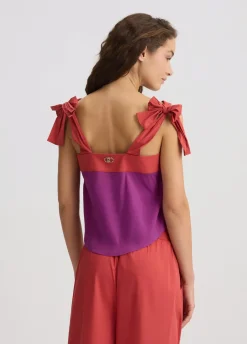 Liu Jo Haut en coton avec nœuds|Femme Mode Plage|T-Shirts Et Tops