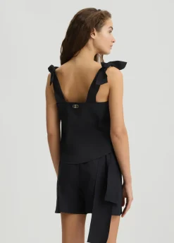 Liu Jo Haut en coton avec nœuds|Femme Mode Plage|T-Shirts Et Tops