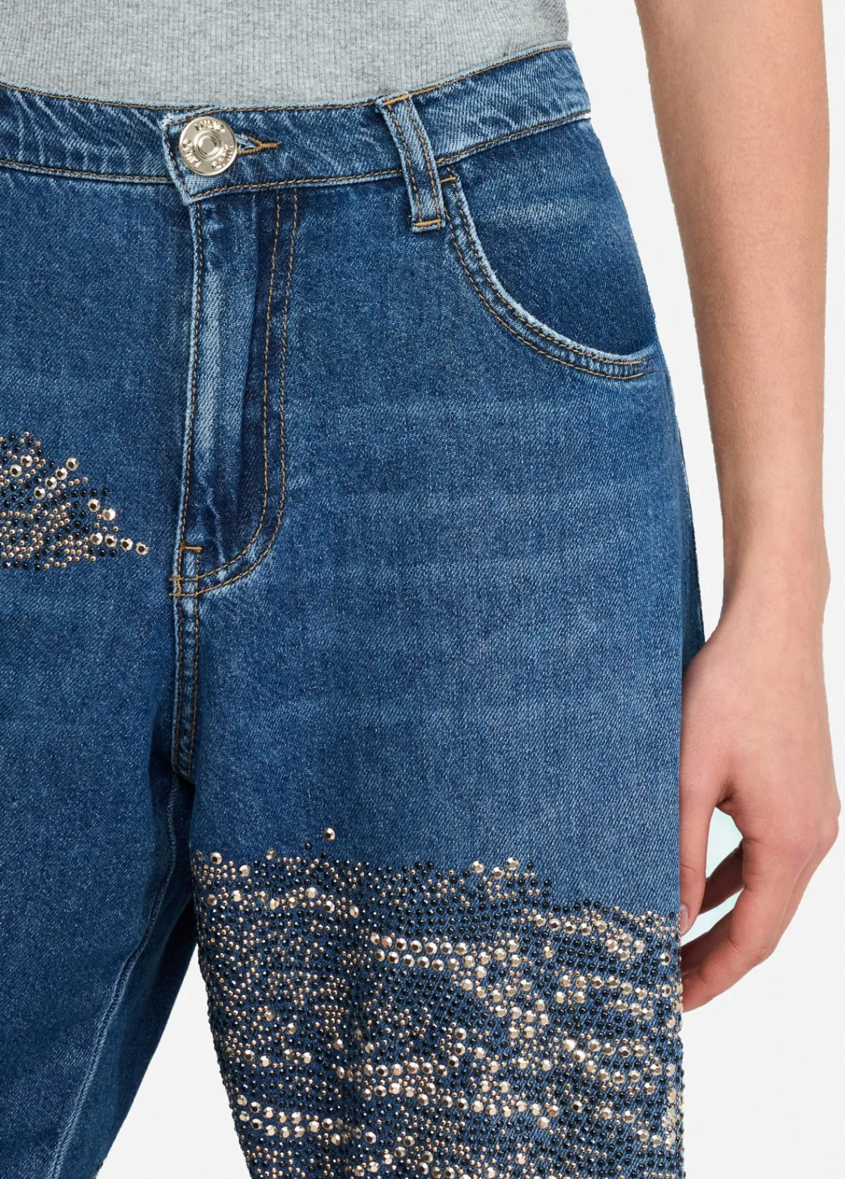 Liu Jo Jean balloon avec clous et strass|Femme Jeans Droit