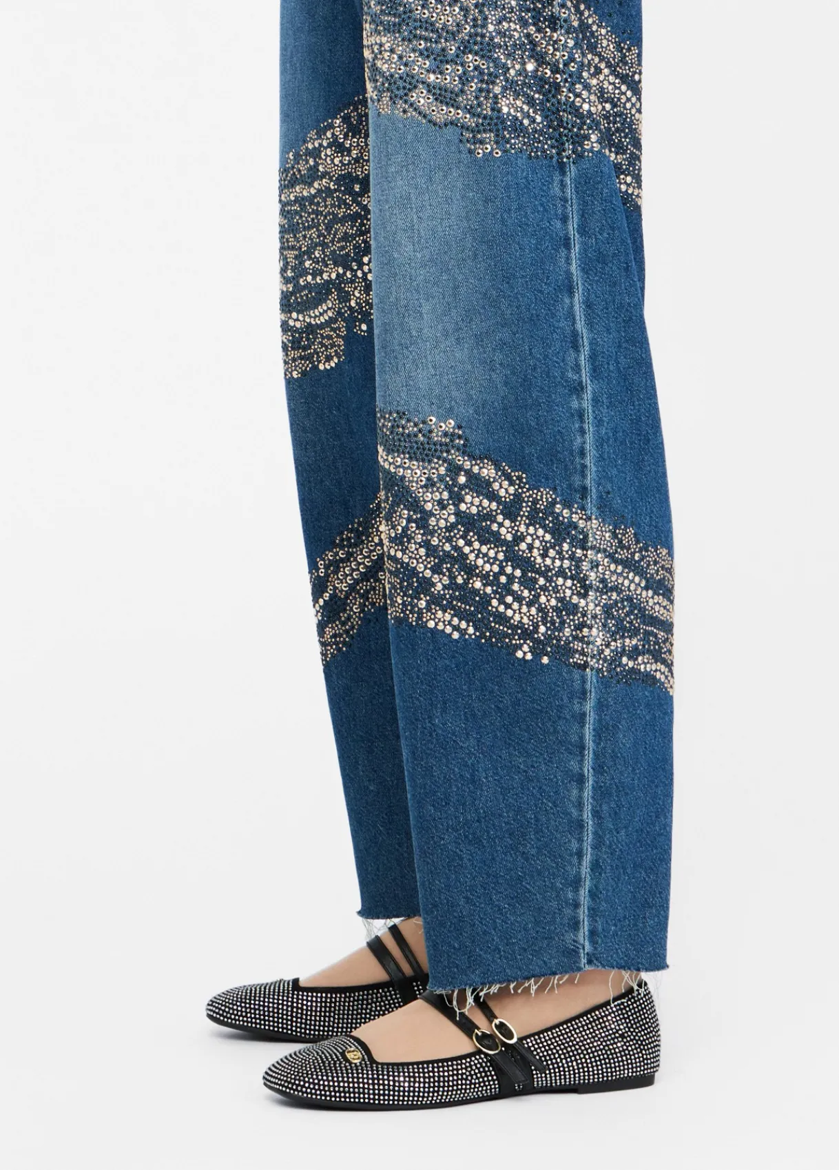 Liu Jo Jean balloon avec clous et strass|Femme Jeans Droit