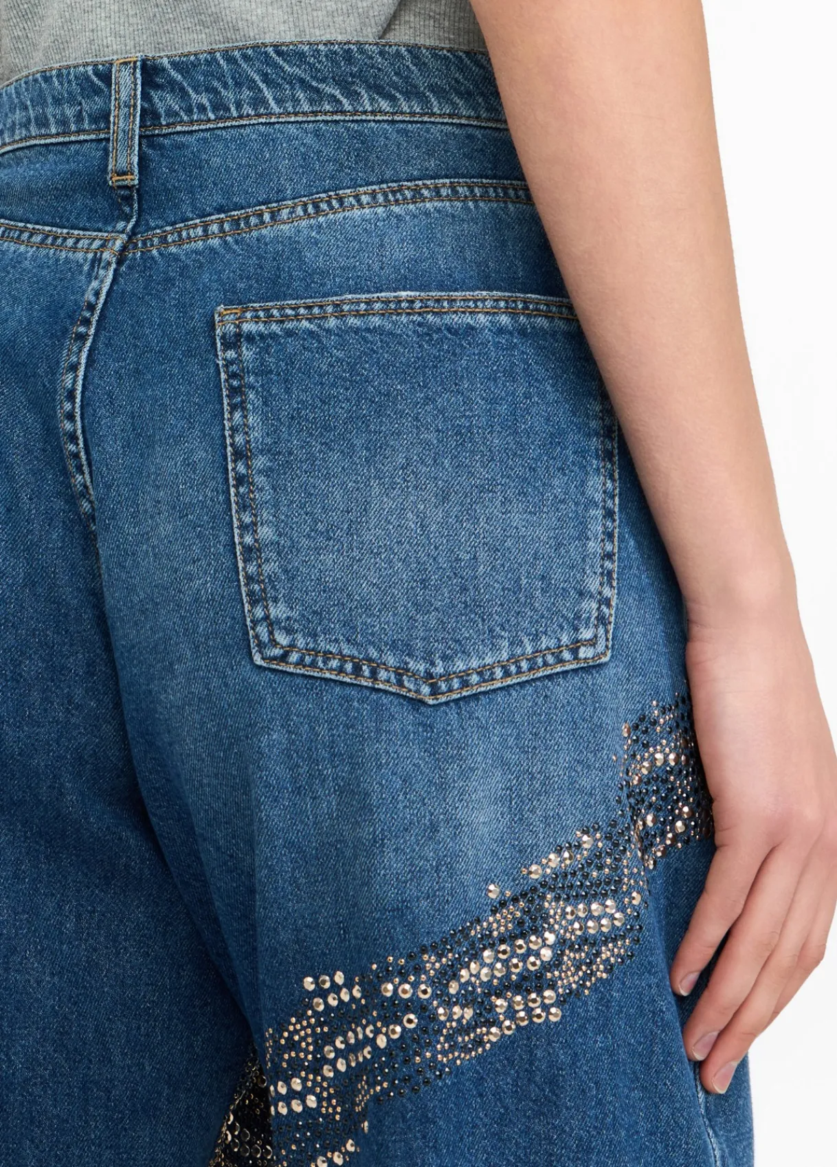 Liu Jo Jean balloon avec clous et strass|Femme Jeans Droit