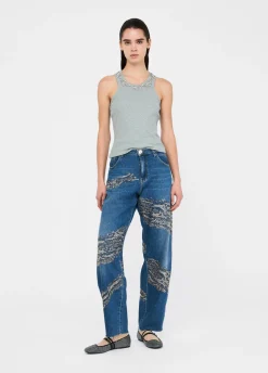 Liu Jo Jean balloon avec clous et strass|Femme Jeans Droit
