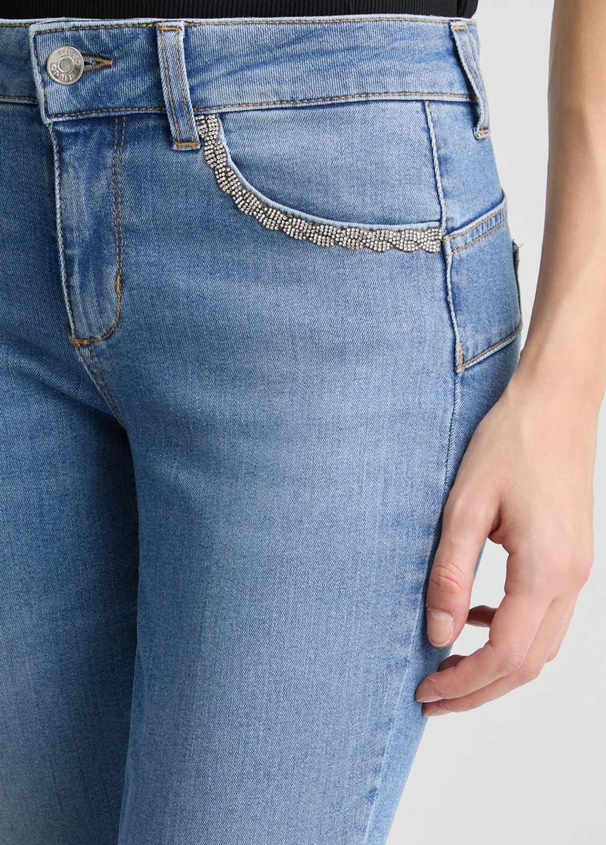 Liu Jo Jean bootcut à strass|Femme Jeans Droit