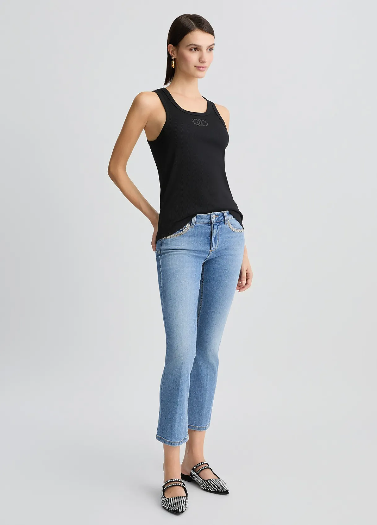 Liu Jo Jean bootcut à strass|Femme Jeans Droit