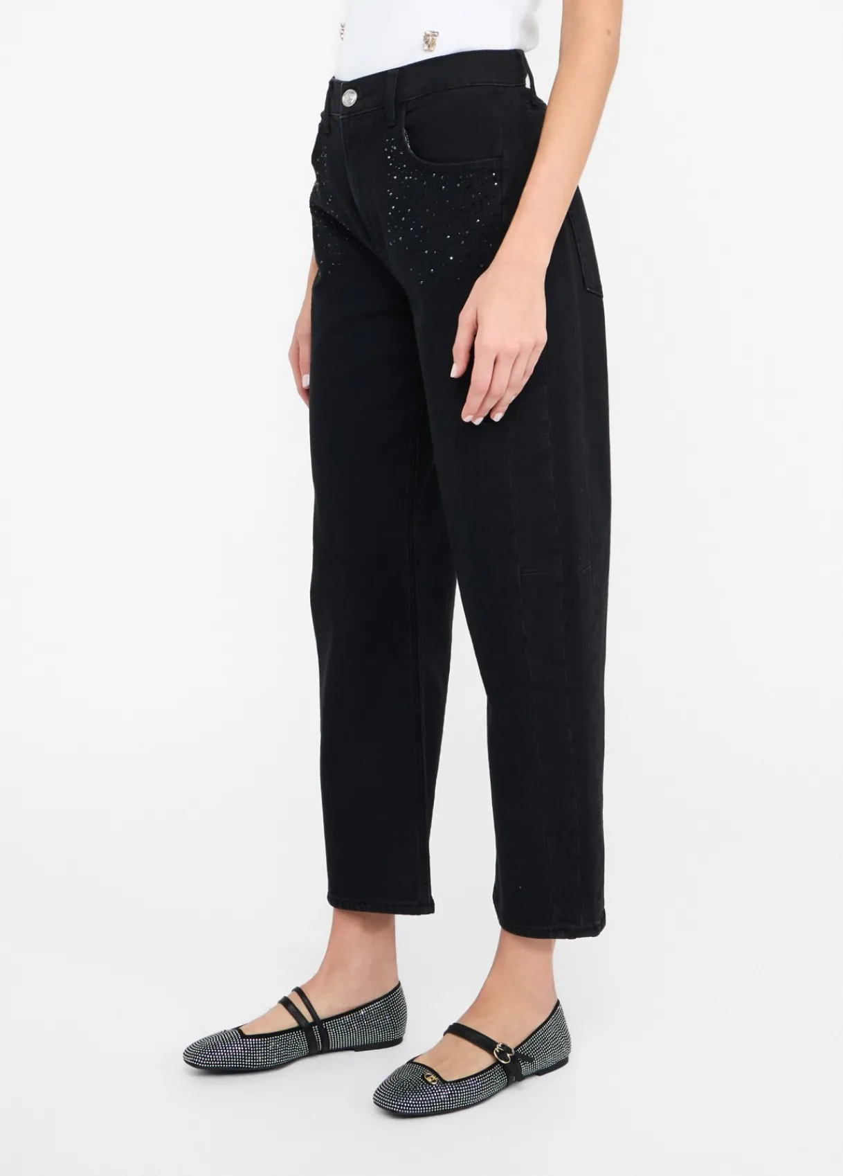 Liu Jo Jean boyfriend avec strass|Femme Jeans Droit