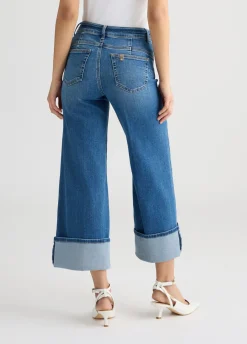 Liu Jo Jean cropped avec revers|Femme Jeans Droit