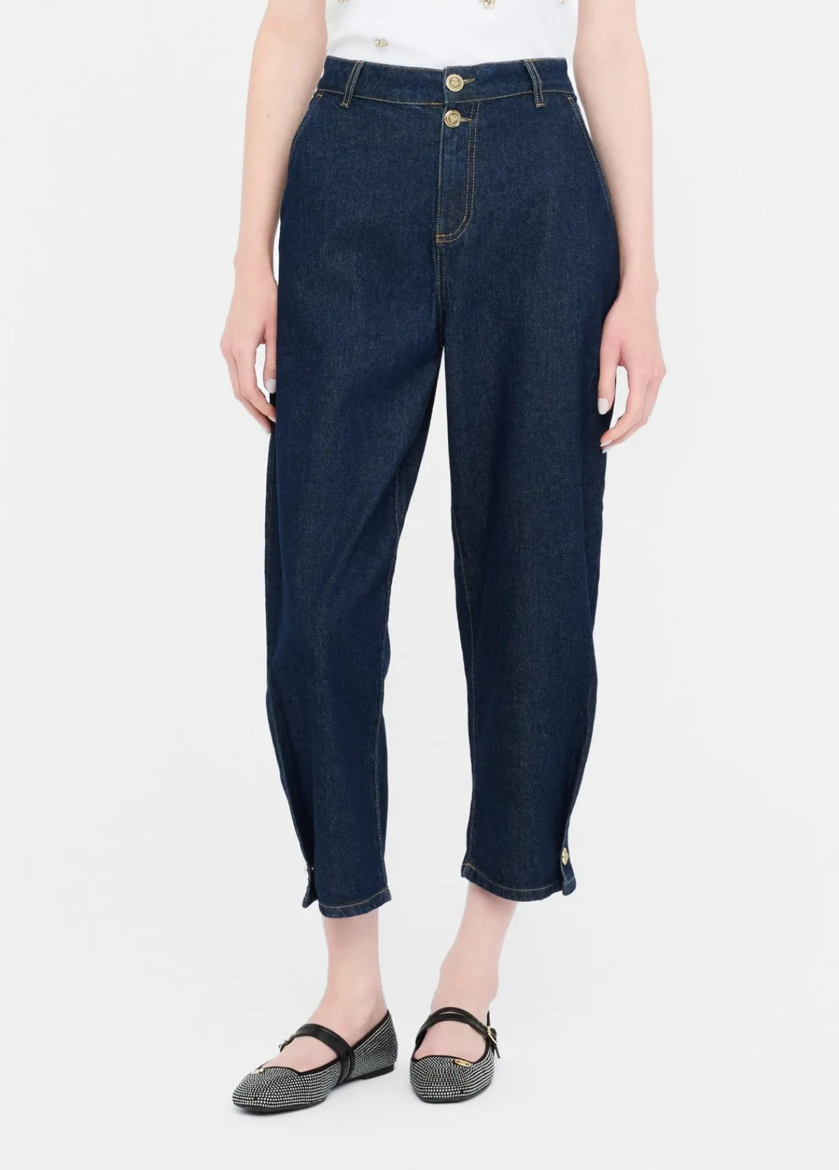 Liu Jo Jean cropped balloon|Femme Jeans Droit