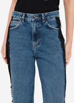 Liu Jo Jean droit avec dentelle|Femme Jeans Droit