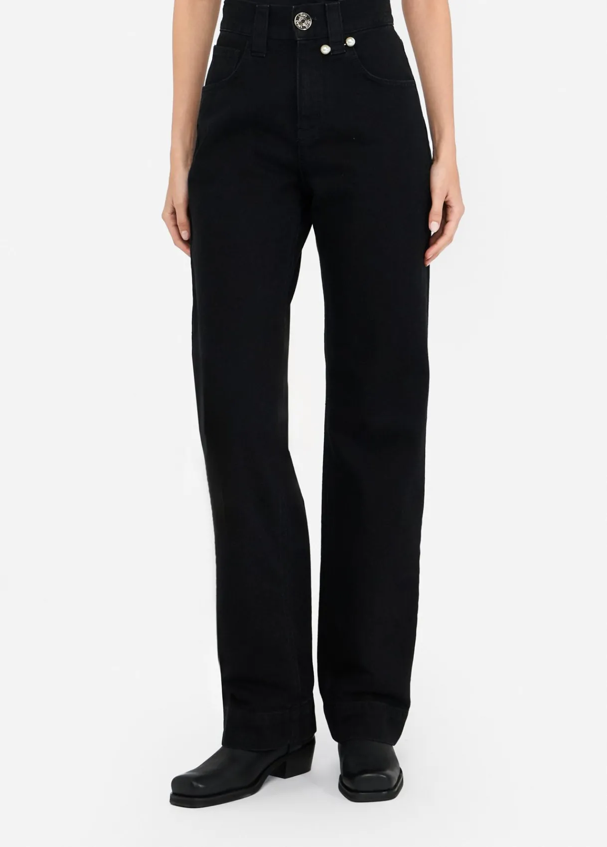 Liu Jo Jean droit avec perles de verre|Femme Jeans Droit