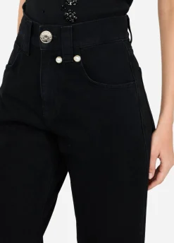Liu Jo Jean droit avec perles de verre|Femme Jeans Droit