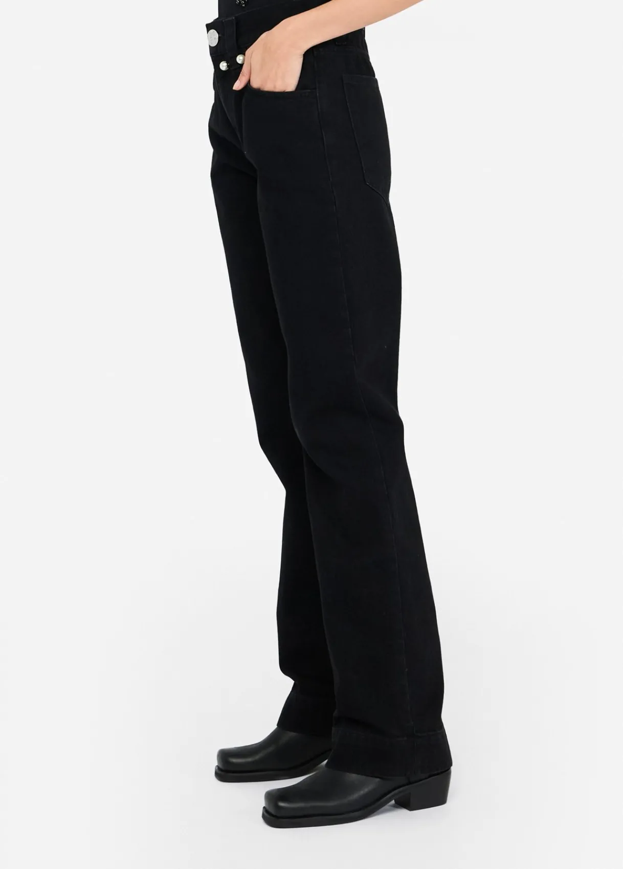 Liu Jo Jean droit avec perles de verre|Femme Jeans Droit