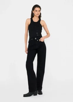 Liu Jo Jean droit avec perles de verre|Femme Jeans Droit