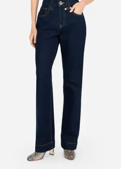 Liu Jo Jean droit avec perles de verre|Femme Jeans Droit