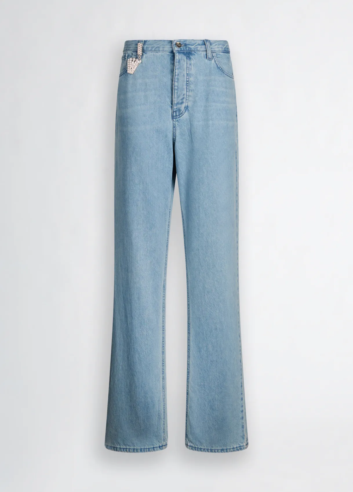 Liu Jo Jean droit bleu clair avec charm bijou|Femme Jeans Droit