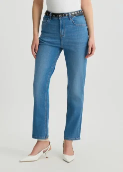 Liu Jo Jean droit cropped avec ceinture|Femme Jeans Droit