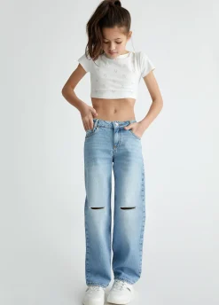 Liu Jo Jean en coton effet usé|Enfant Pantalons & Jupes