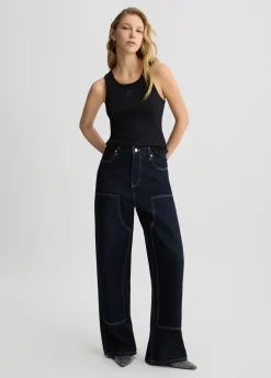 Liu Jo Jean en coton effet usé|Femme Jeans Patte D'Eph