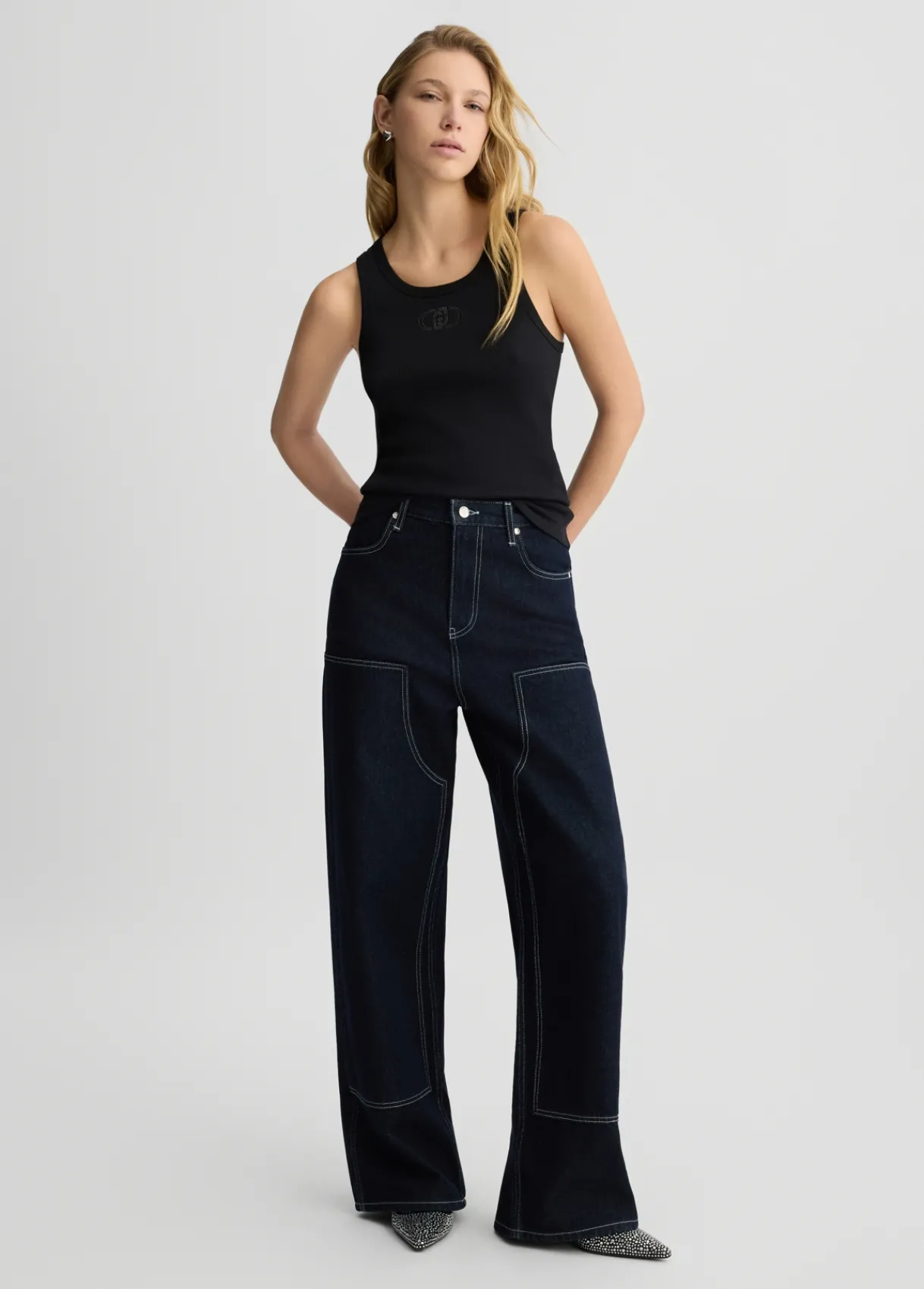 Liu Jo Jean en coton effet usé|Femme Jeans Patte D'Eph
