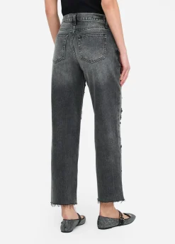 Liu Jo Jean jambe droite avec strass|Femme Jeans Droit