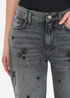 Liu Jo Jean jambe droite avec strass|Femme Jeans Droit
