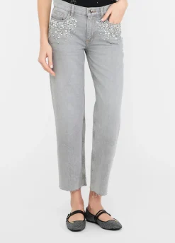 Liu Jo Jean jambe droite avec strass|Femme Jeans Droit