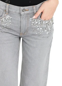 Liu Jo Jean jambe droite avec strass|Femme Jeans Droit