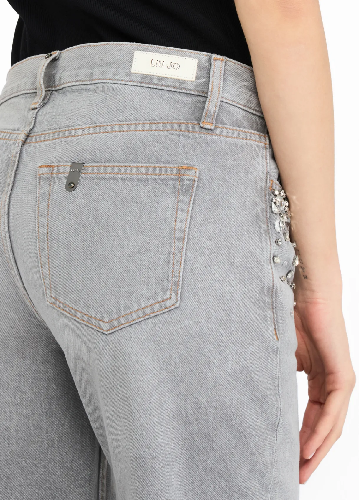 Liu Jo Jean jambe droite avec strass|Femme Jeans Droit