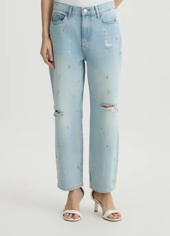 Liu Jo Jean jambe droite avec strass|Femme Jeans Droit