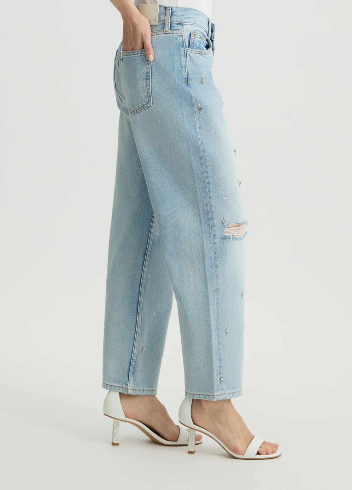Liu Jo Jean jambe droite avec strass|Femme Jeans Droit