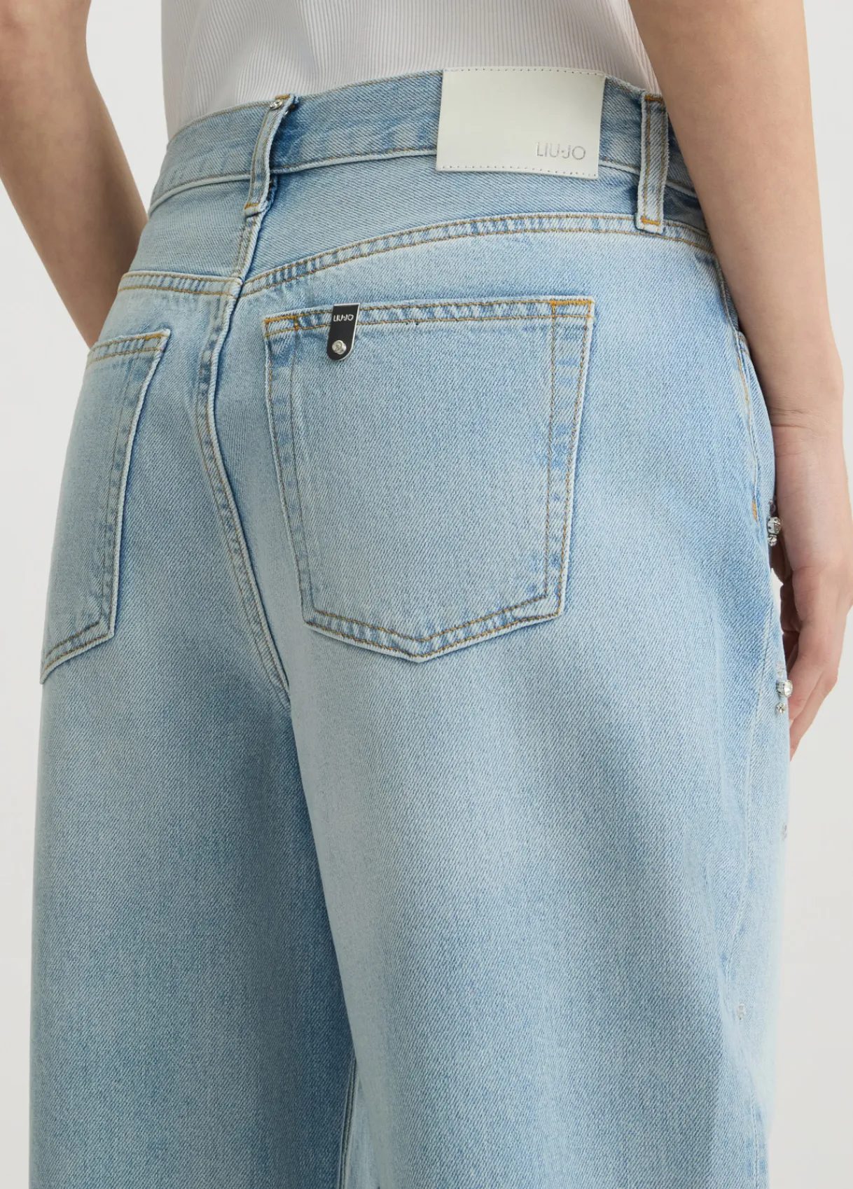 Liu Jo Jean jambe droite avec strass|Femme Jeans Droit