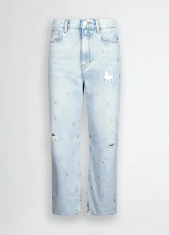 Liu Jo Jean jambe droite avec strass|Femme Jeans Droit