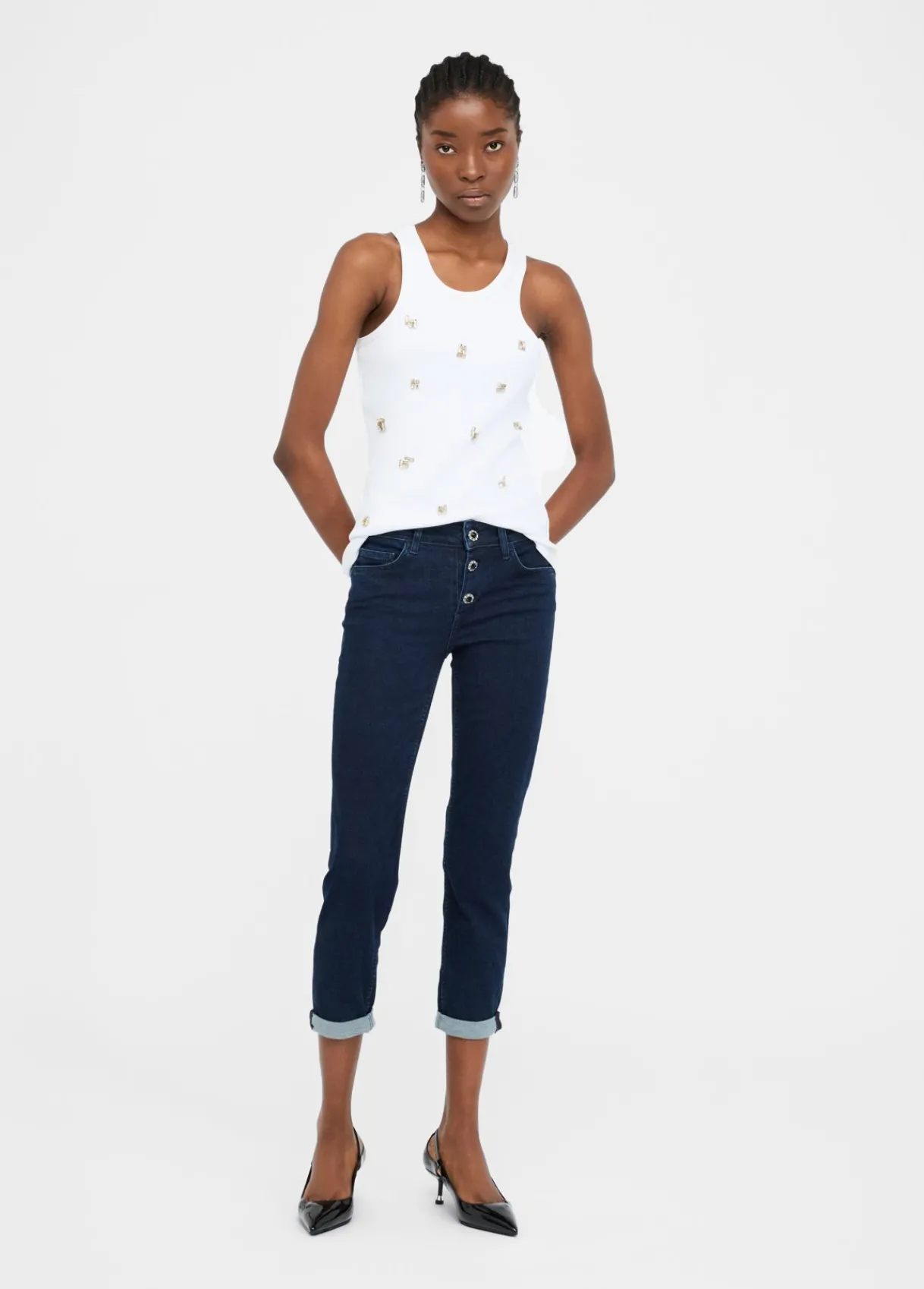 Liu Jo Jean skinny avec revers|Femme Jeans Skinny
