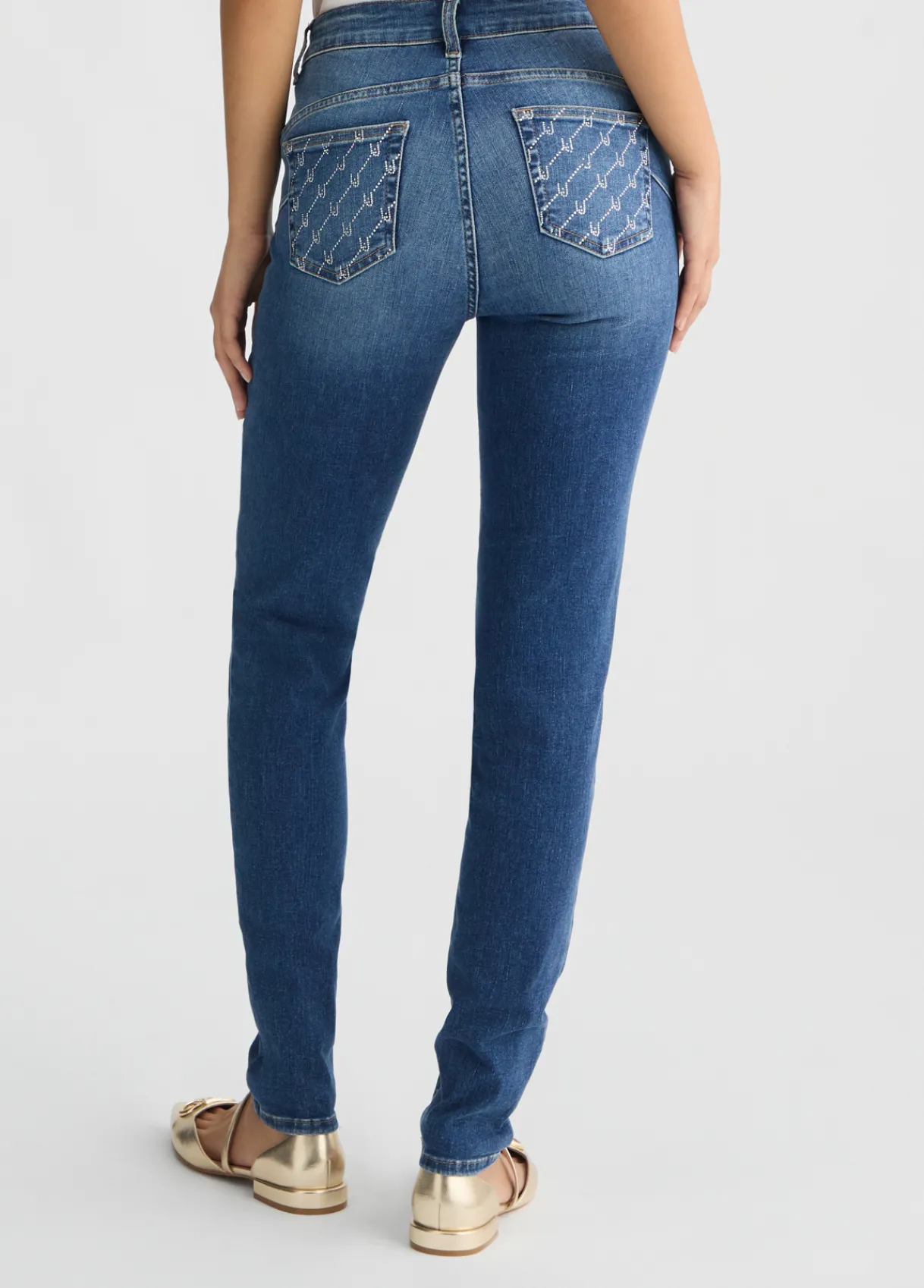 Liu Jo Jean skinny bleu à strass|Femme Jeans Skinny