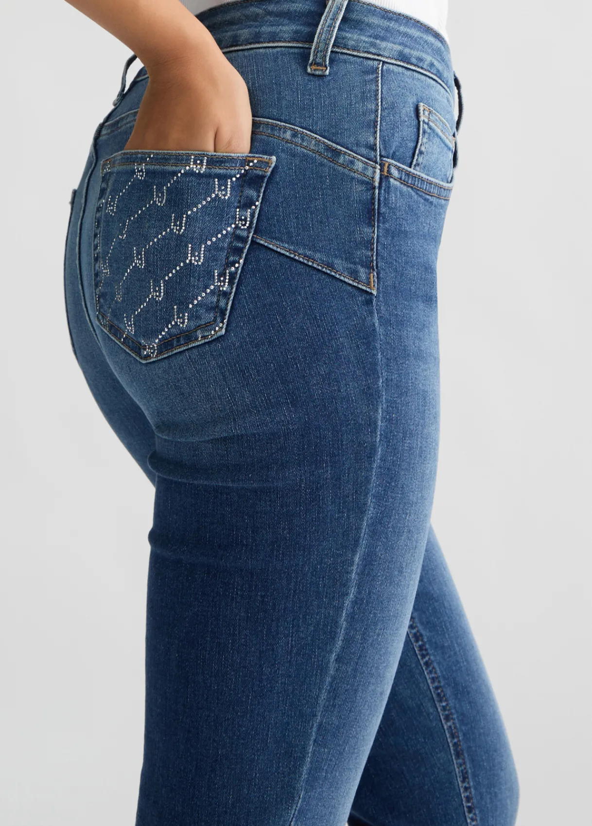 Liu Jo Jean skinny bleu à strass|Femme Jeans Skinny