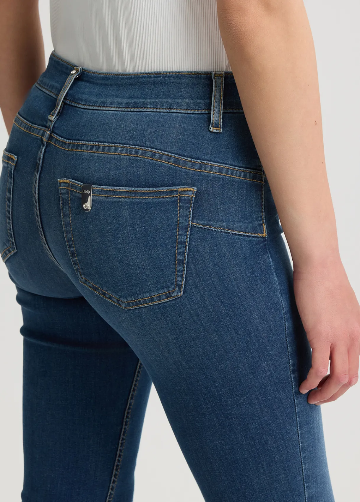 Liu Jo Jean skinny cropped avec revers|Femme Jeans Skinny