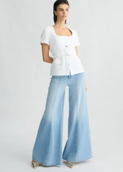 Liu Jo Jean super évasé à taille haute|Femme Jeans Patte D'Eph