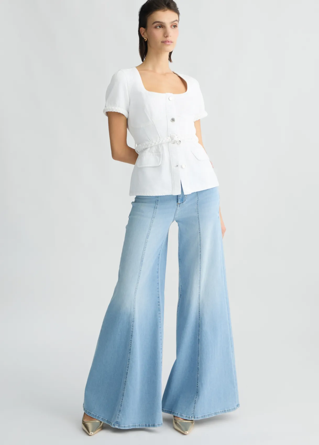 Liu Jo Jean super évasé à taille haute|Femme Jeans Patte D'Eph