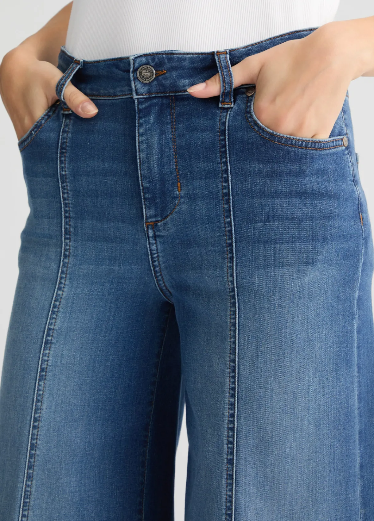 Liu Jo Jean super évasé à taille haute|Femme Jeans Patte D'Eph