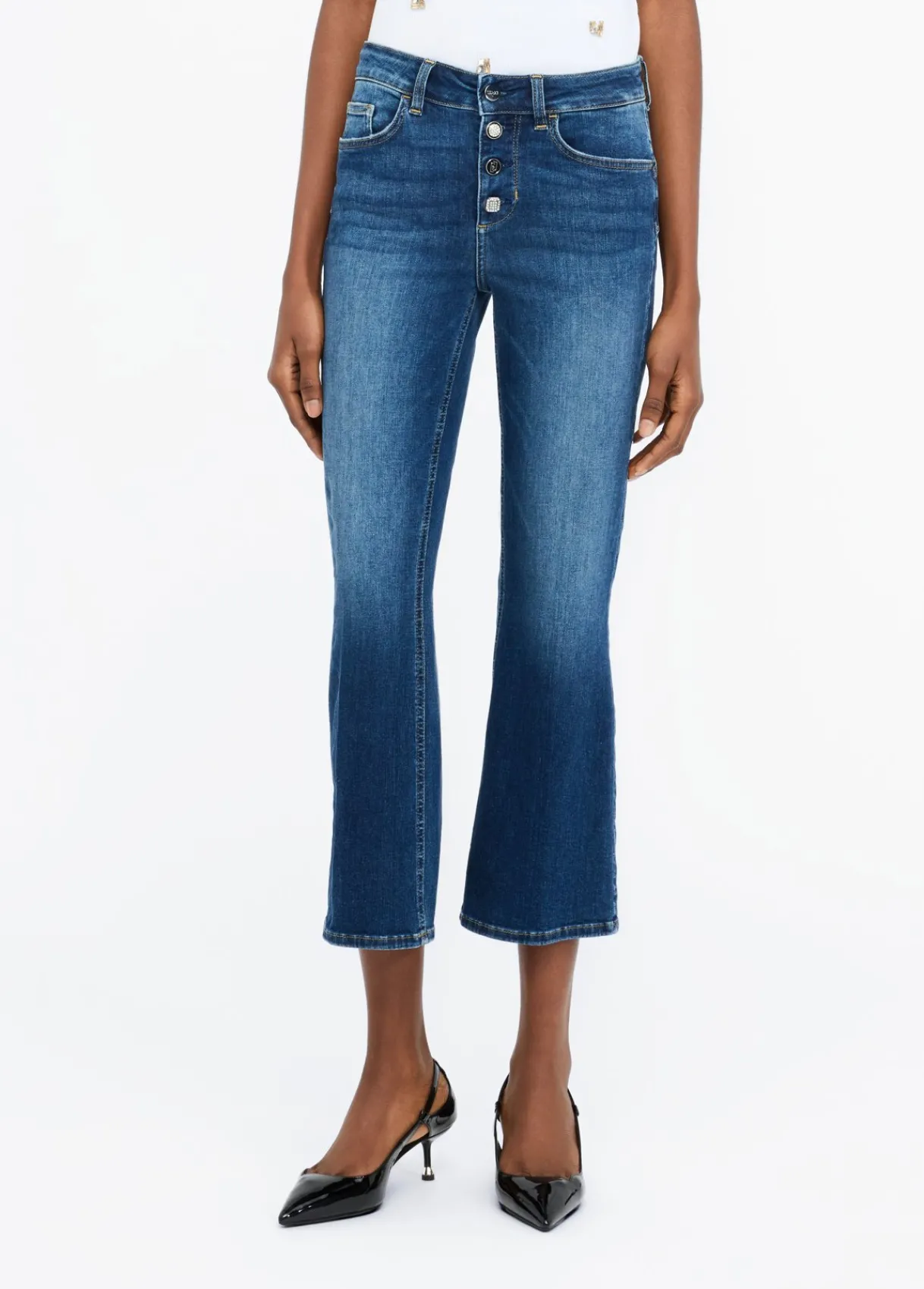 Liu Jo Jean évasé avec boutons bijoux|Femme Jeans Skinny