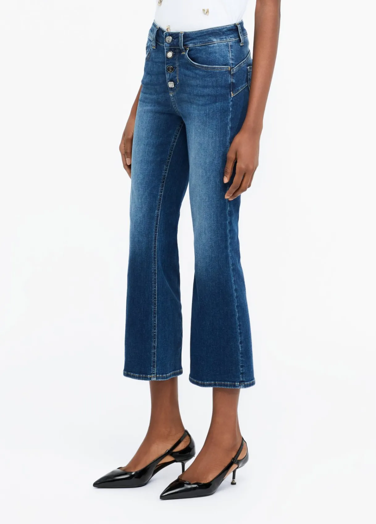 Liu Jo Jean évasé avec boutons bijoux|Femme Jeans Skinny