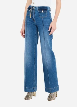 Liu Jo Jean évasé avec breloque bijou|Femme Jeans Patte D'Eph