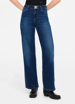 Liu Jo Jean évasé cropped avec ceinture|Femme Jeans Droit