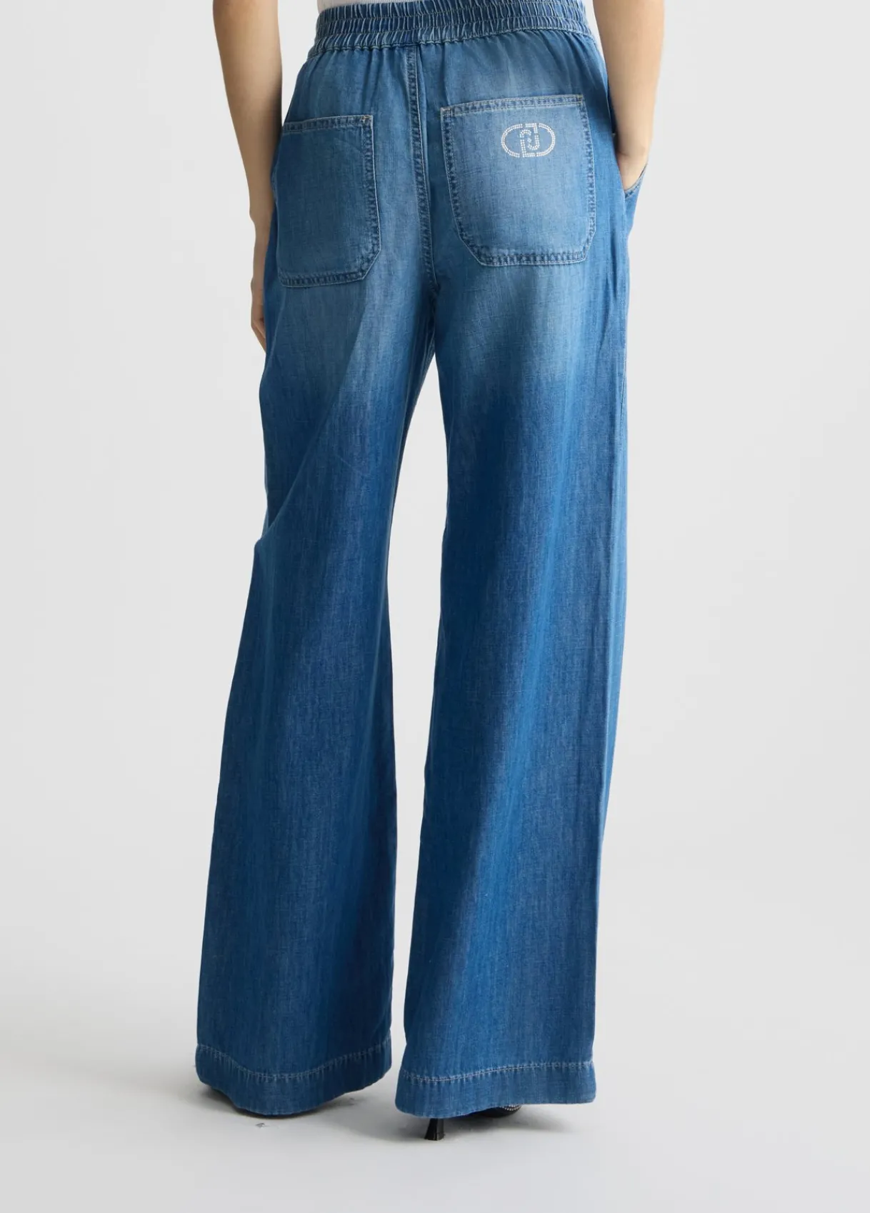 Liu Jo Jean évasé en lin et coton|Femme Jeans Droit