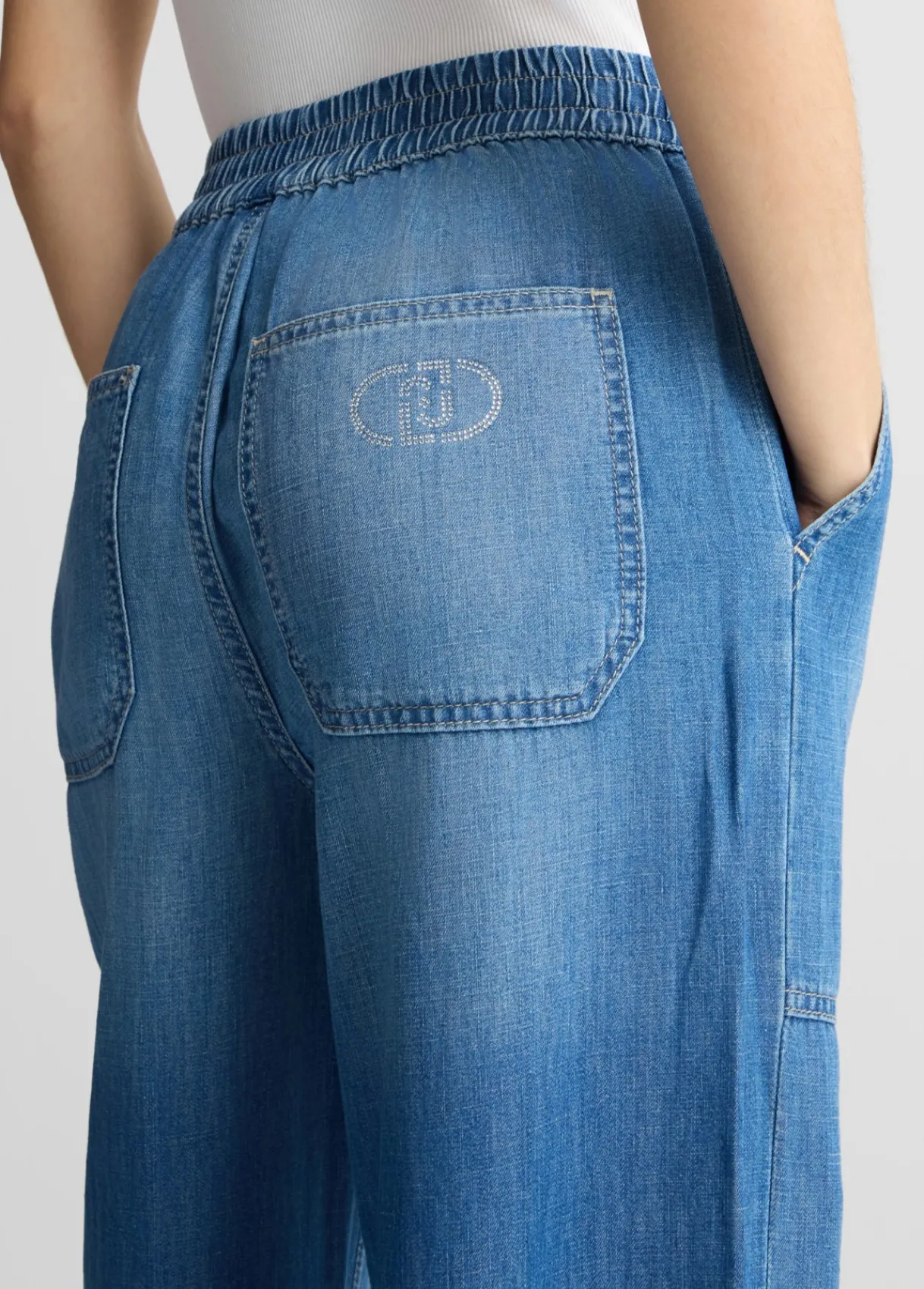 Liu Jo Jean évasé en lin et coton|Femme Jeans Droit