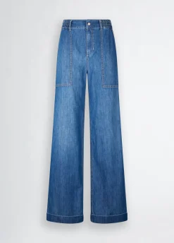 Liu Jo Jean évasé en lin et coton|Femme Jeans Droit