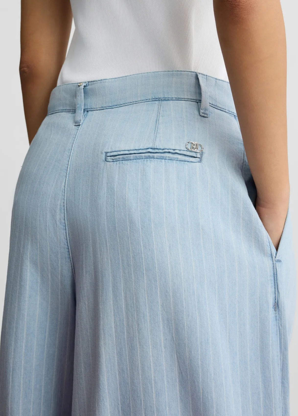 Liu Jo Jeans en denim à rayures craie|Femme Jeans Droit|Tailleurs