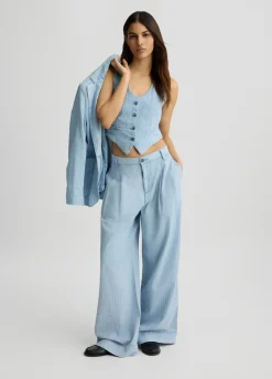 Liu Jo Jeans en denim à rayures craie|Femme Jeans Droit|Tailleurs