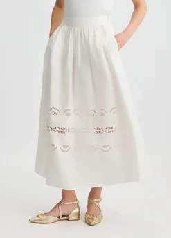 Liu Jo Jupe en coton avec broderie|Femme Jupes