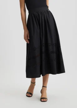 Liu Jo Jupe en coton avec broderies|Femme Jupes